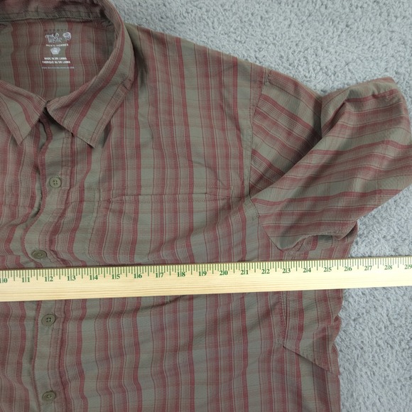 Mountain Hardwear Shirt Mens XL Plaid Short Sleeve Button Up Hiking Outdoors - Picture 11 of 13